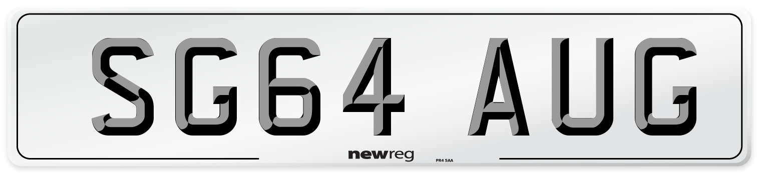 SG64 AUG Number Plate from New Reg